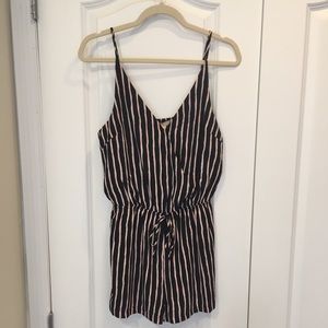 Forever 21 Romper. Navy with pink stripes